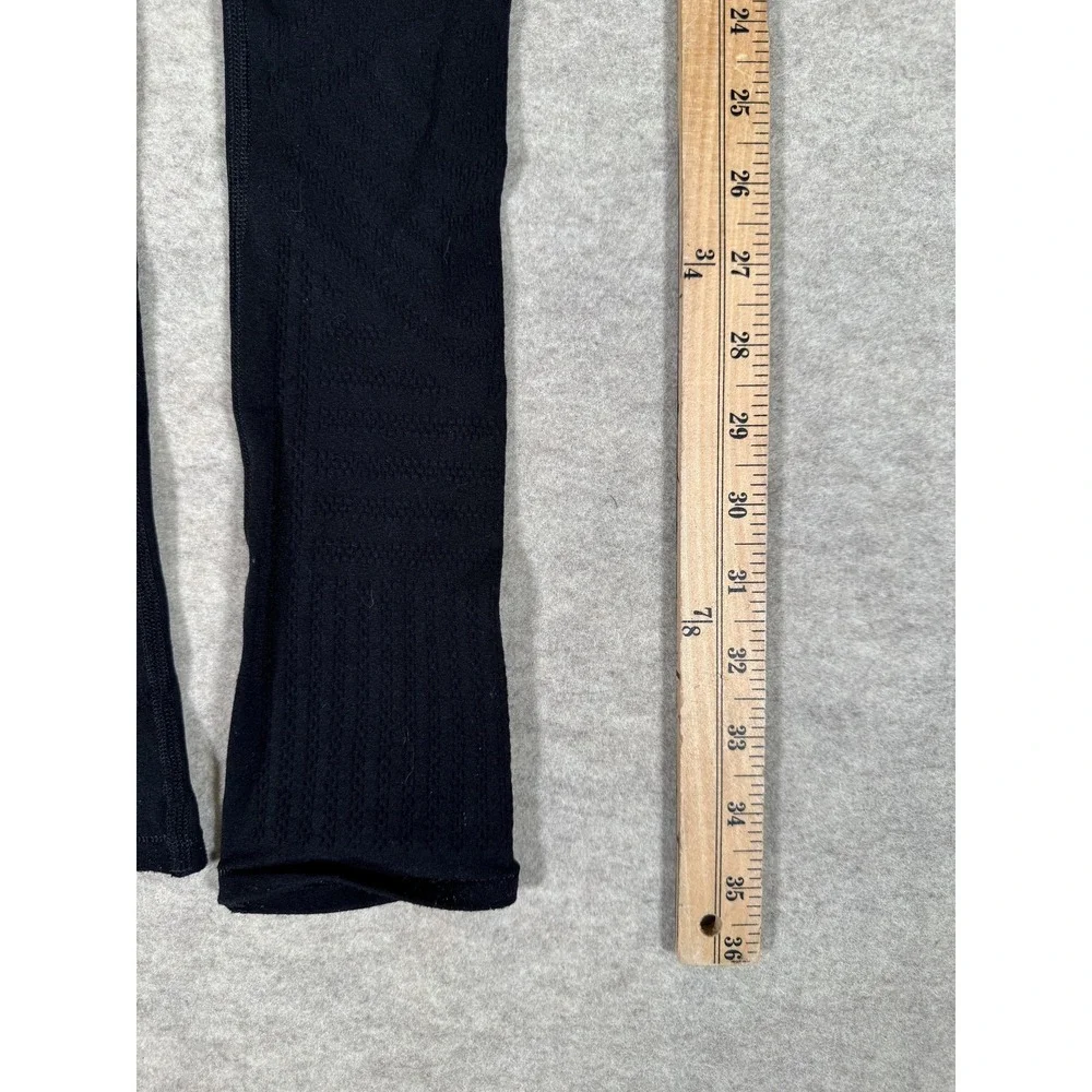Lululemon Leggings Womens 2 Black‎ High Rise Ankle Jacquard Knit Yoga Athletic